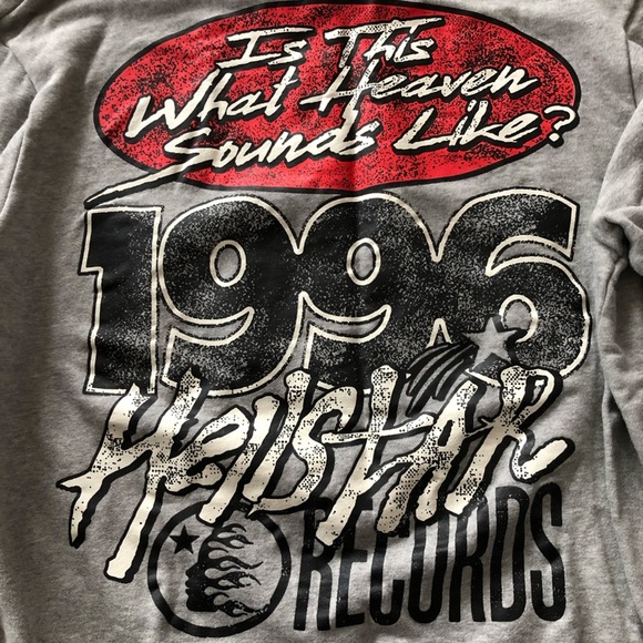 Hellstar Studios 'Records' Los Angeles Crewneck Sweatshirt Heather Grey Size L - Picture 10 of 12